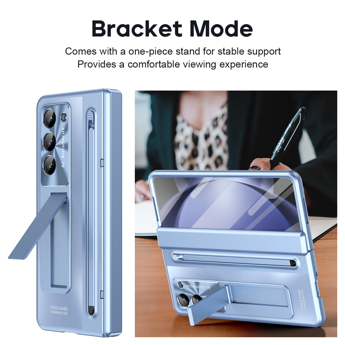 For Samsung Galaxy Z Fold6 5G Kickstand Case Hinge PC Phone Cover with Tempered Glass Film / Stylus For Samsung Galaxy Z Fold6 5G Kickstand Case Hinge PC Phone Cover with Tempered Glass Film / Stylus